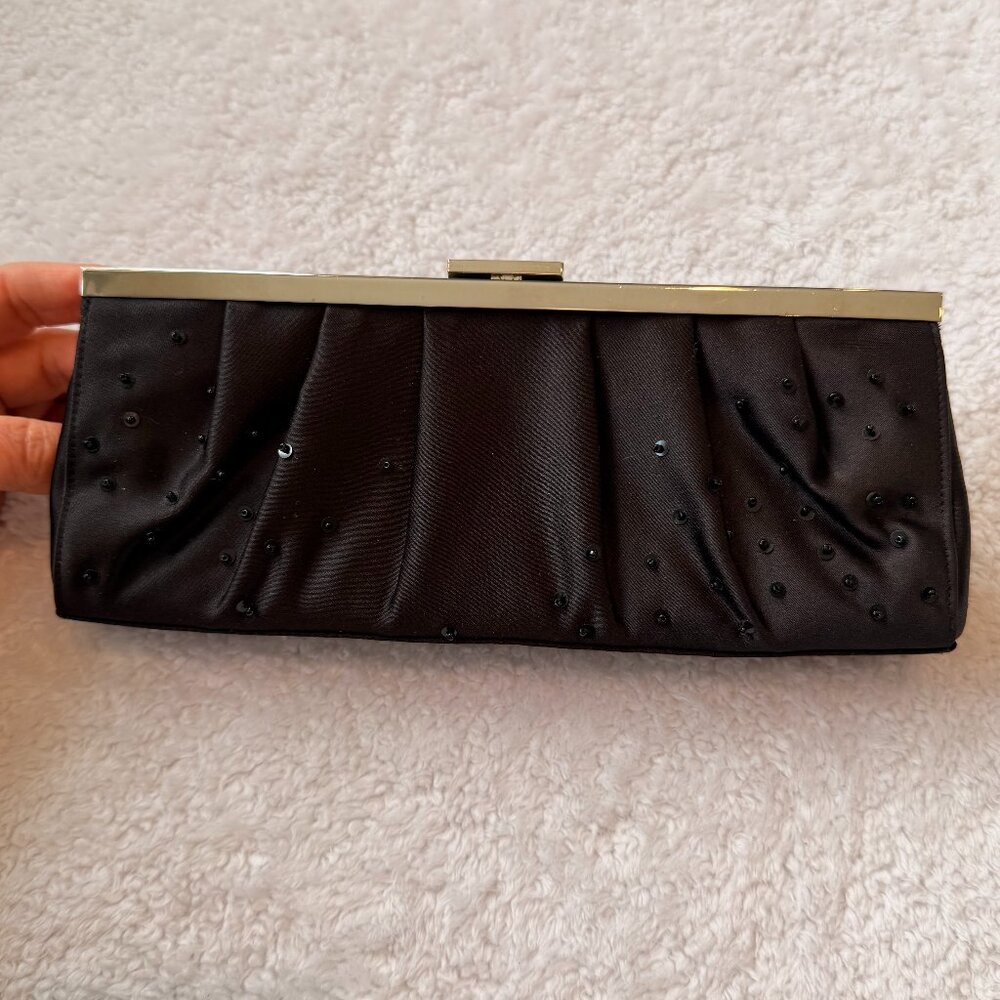 Valerie Stevens Women's Dress Clutch | Black Satin